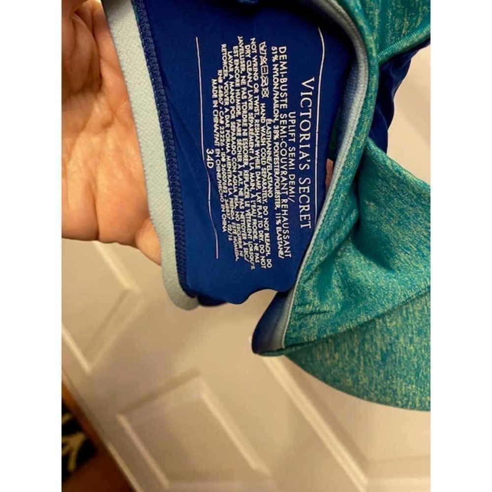 Victoria's Secret Uplift Semi-Demi Bra 34D Green and Blue - Picture 3 of 3